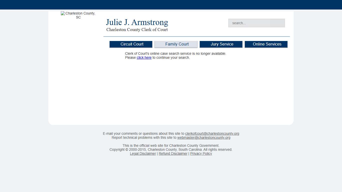 Clerk Of Court's Office Family Court | Charleston County, SC